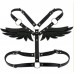 Портупея  «BDSM» с крыльями, на грудь, экокожа, черный