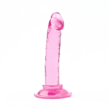 Фаллоимитатор реалистик, на присоске, анальный, гелевый, 12 х 2,5 см, розовый