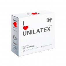 Презервативы UNILATEX "ULTRA THIN" ультратонкие, 3 штуки