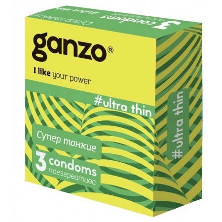 Презервативы "GANZO" Ultra thin (Ультратонкие), 3 шт.