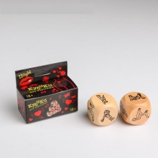 Кубики игральные, набор "Позы 18+", 2.6 х 2.6 см, деревянные