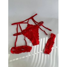 Комплект «Red Night» трусики + пояс с гартерами